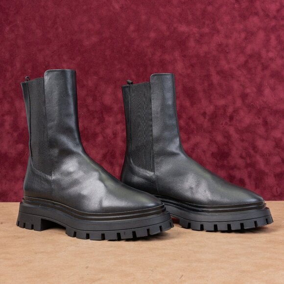 Stuart Weitzman Shoes - Stuart Weitzman Women Bedford Black Leather Platform Chelsea Ankle Boots sz 9